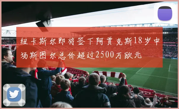纽卡斯尔即将签下阿贾克斯18岁中场斯图尔总价超过2500万欧元